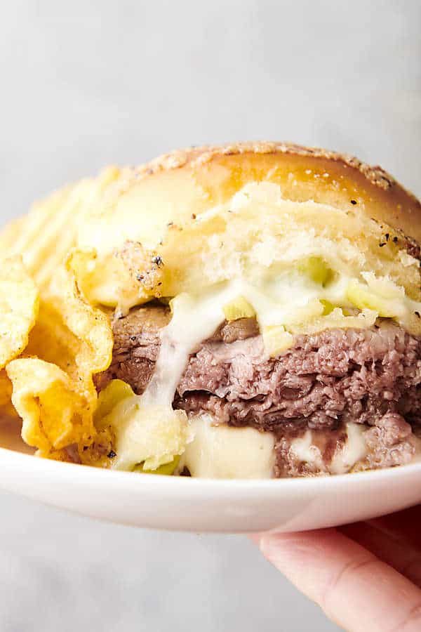 cheese and beef italian slider