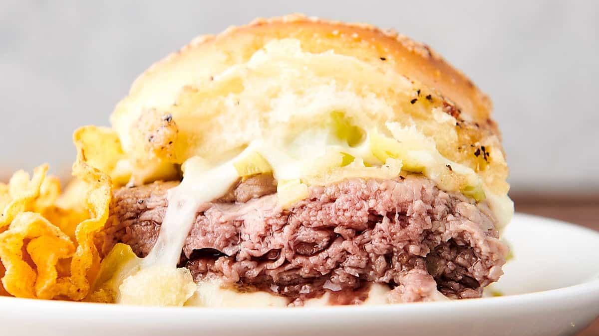 italian beef slider on a plate