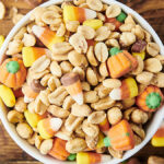 fall snack mix with candy corn and peanuts