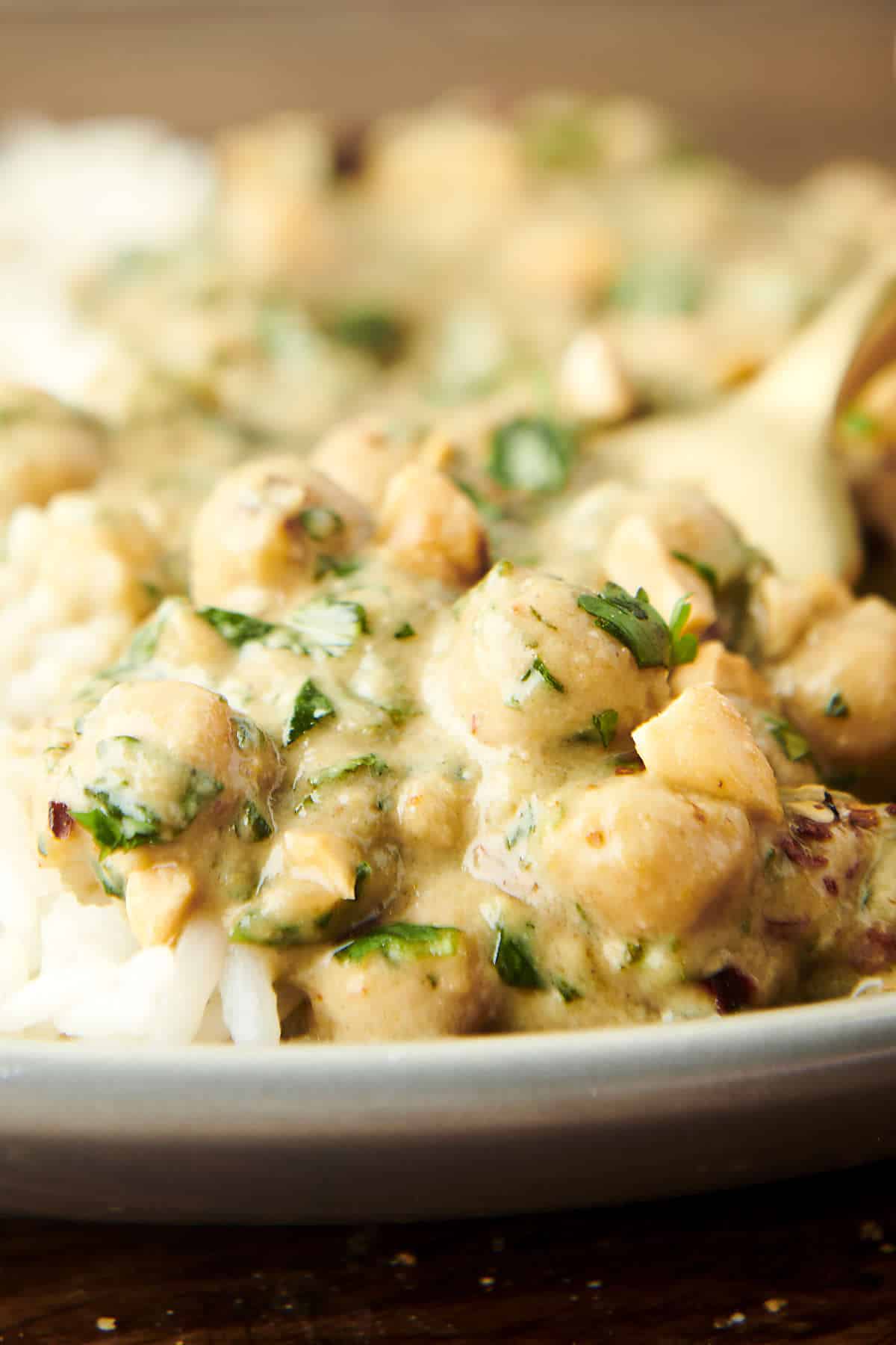 Chickpea and Spinach Curry - Thai Flavors with Coconut Milk