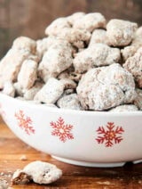 bowl of gingerbread puppy chow