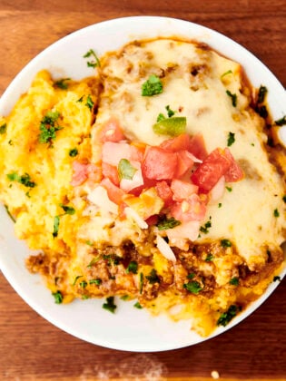 tamale pie on a plate