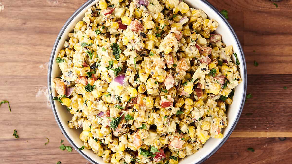 mexican corn salad with mayo and sour cream
