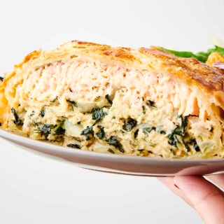 salmon wellington with spinach cream cheese filling