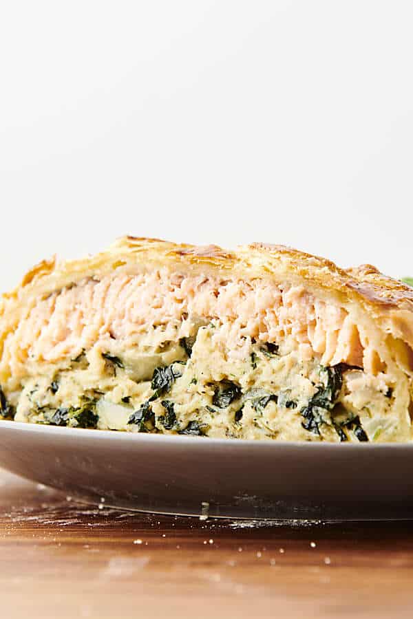 salmon wellington with cream cheese and spinach filling
