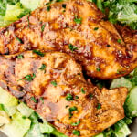 easy grilled chicken on a salad