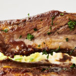 Holding a barbecue slow cooker rib
