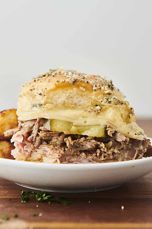 cuban slider on a plate