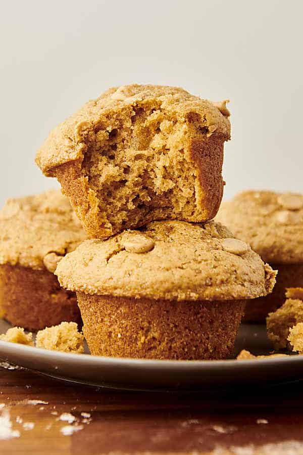 peanut butter muffins on a plate