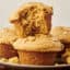 fluffy peanut butter muffins on a plate