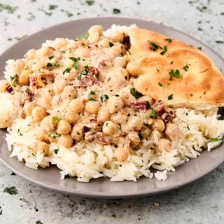 creamy marry me chickpeas with coconut milk and sun dried tomatoes
