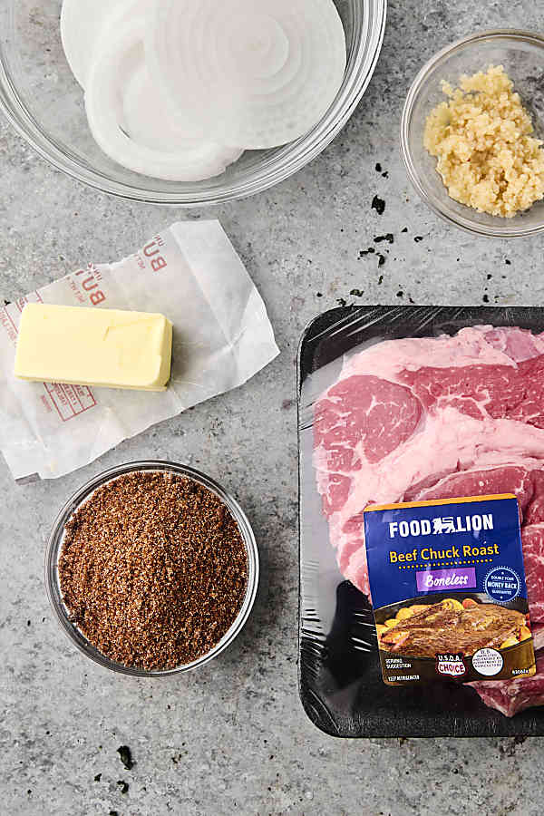 ingredients to make chuck roast tacos