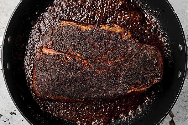 seared roast in a pan