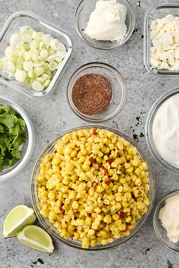ingredients to make street corn dip
