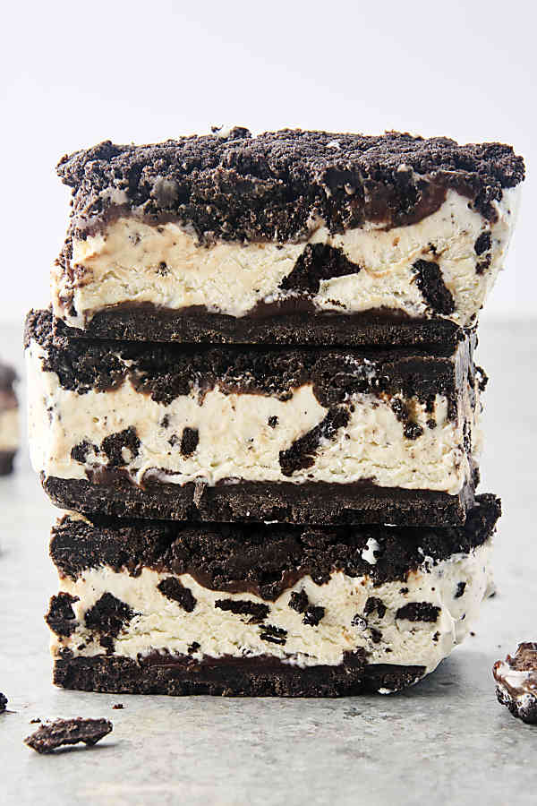 stack of oreo ice cream sandwiches