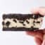 cookies and cream ice cream made into ice cream oreo sandwich
