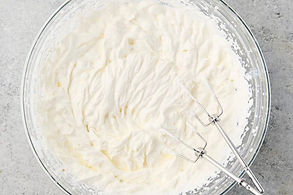 whipped cream in a bowl