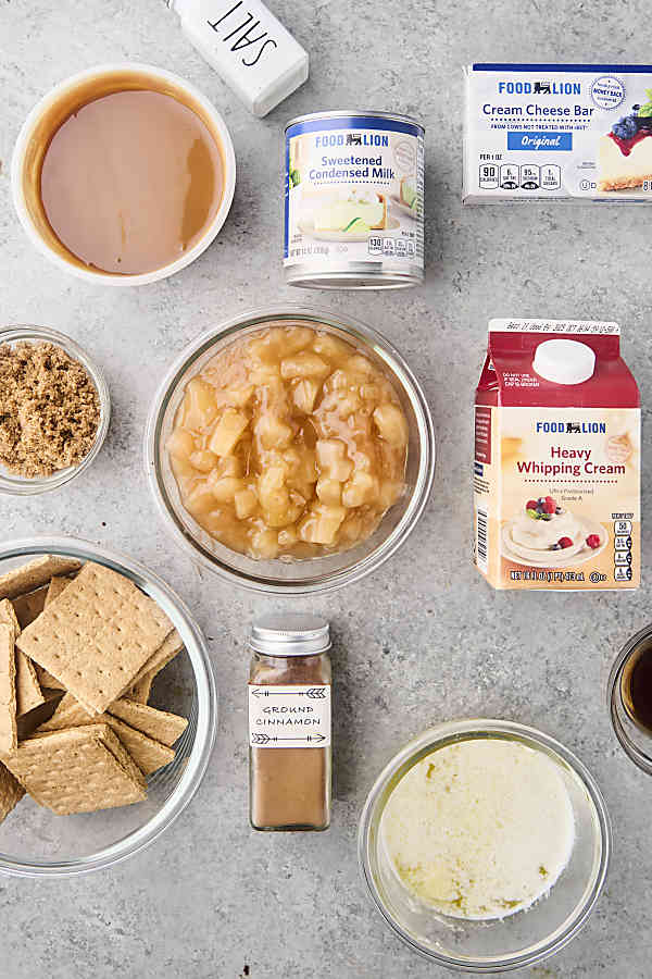 ingredients to make no cook caramel apple ice cream