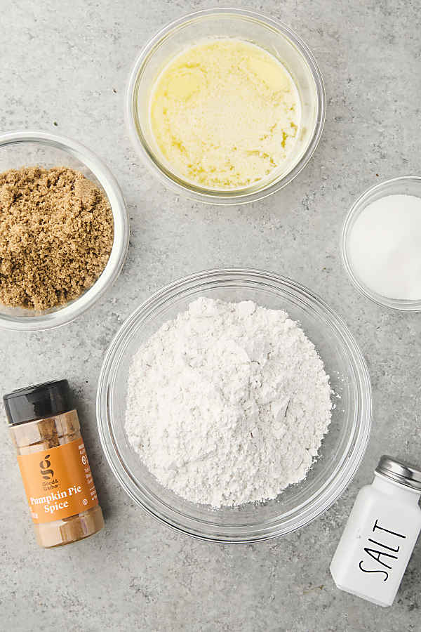 ingredients to make crumb topping