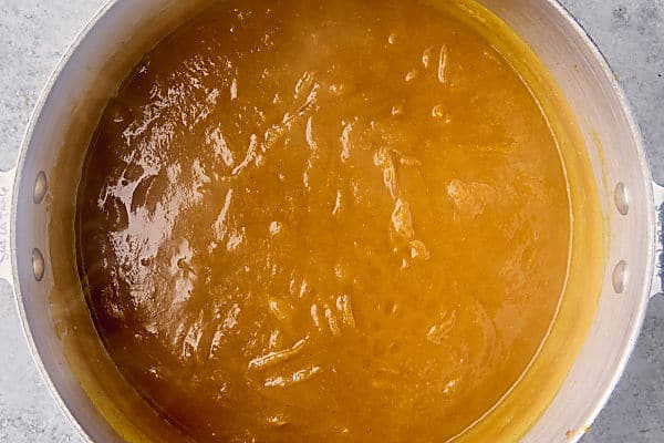 simmering pumpkin soup