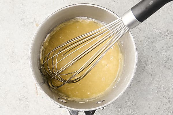 melted butter and flour in a saucepan