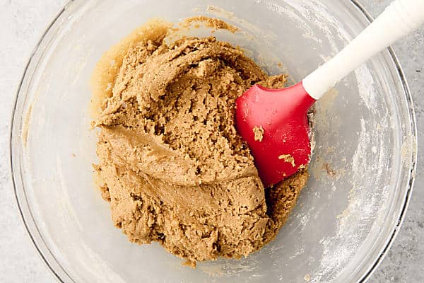 maple brown sugar cookie dough in a bowl