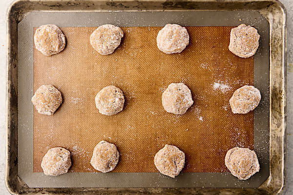 maple brown sugar cookie dough balls rolled in sugar
