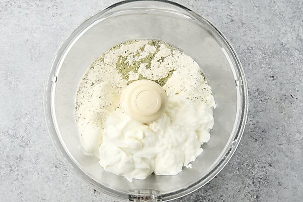 cottage cheese ranch ingredients in a food processor