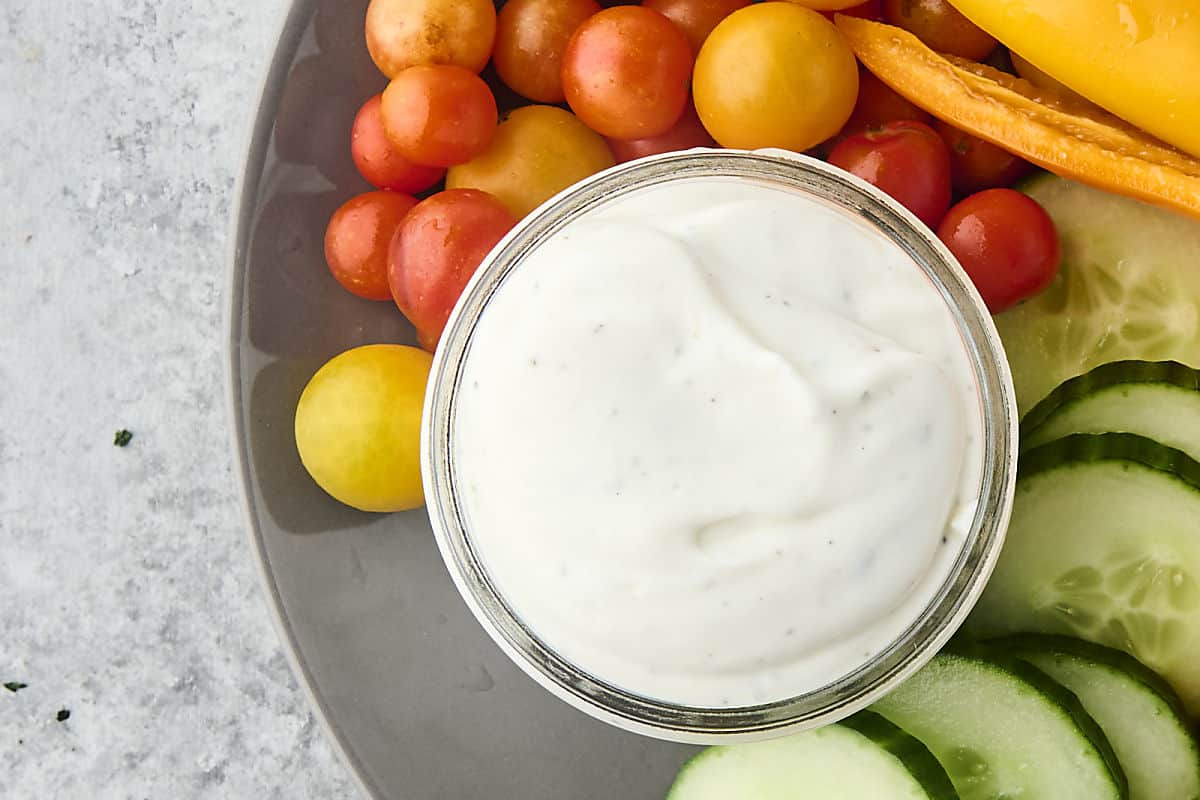 blended cottage cheese ranch after chilling