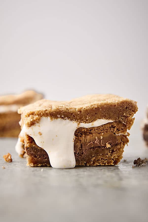 oozing marshmallow coming out of a smores bar