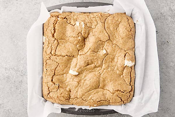 baked smores bars in pan