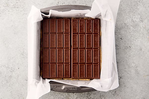 biscoff cookie dough topped with hersheys milk chocolate bars