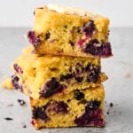 slices of blueberry cornbread stacked