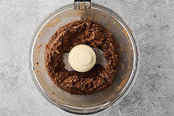 creamy black bean filling in food processor