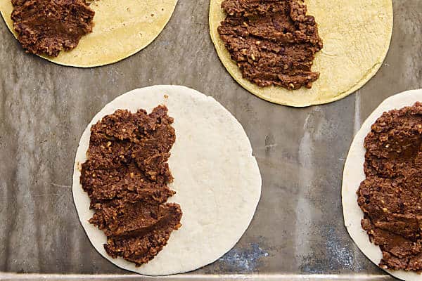 filling in tortillas of choice