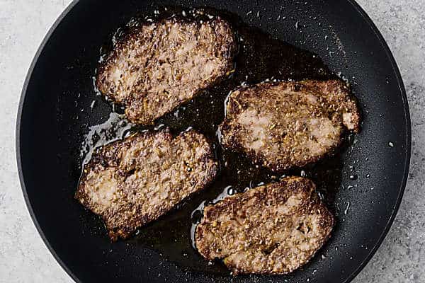 crisping gyro meat on the stove