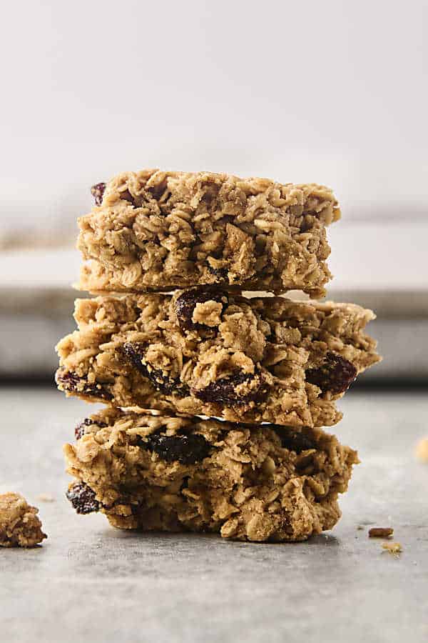 stack of oatmeal cookie granola clusters