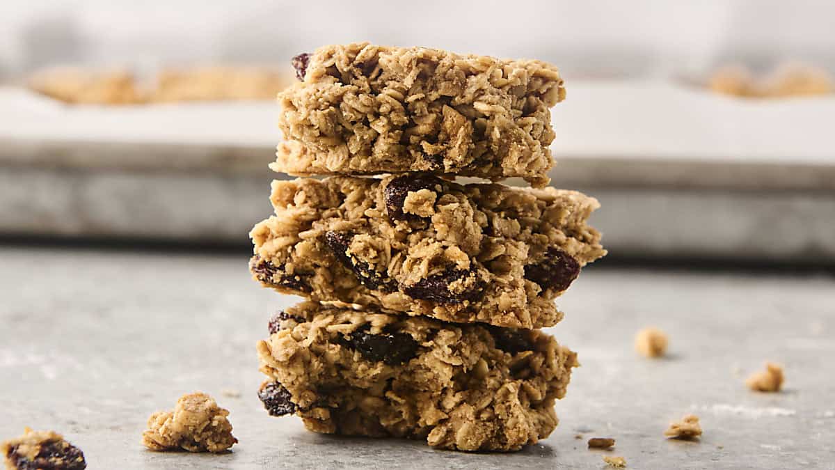 oatmeal cookie granola clusters stacked