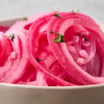 bowl of pickled red onions