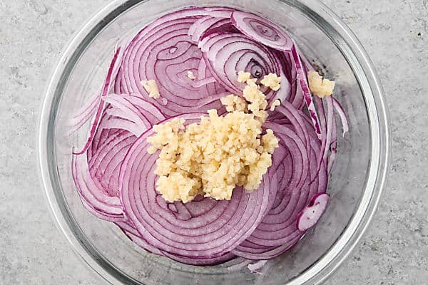 onions and garlic in a bowl