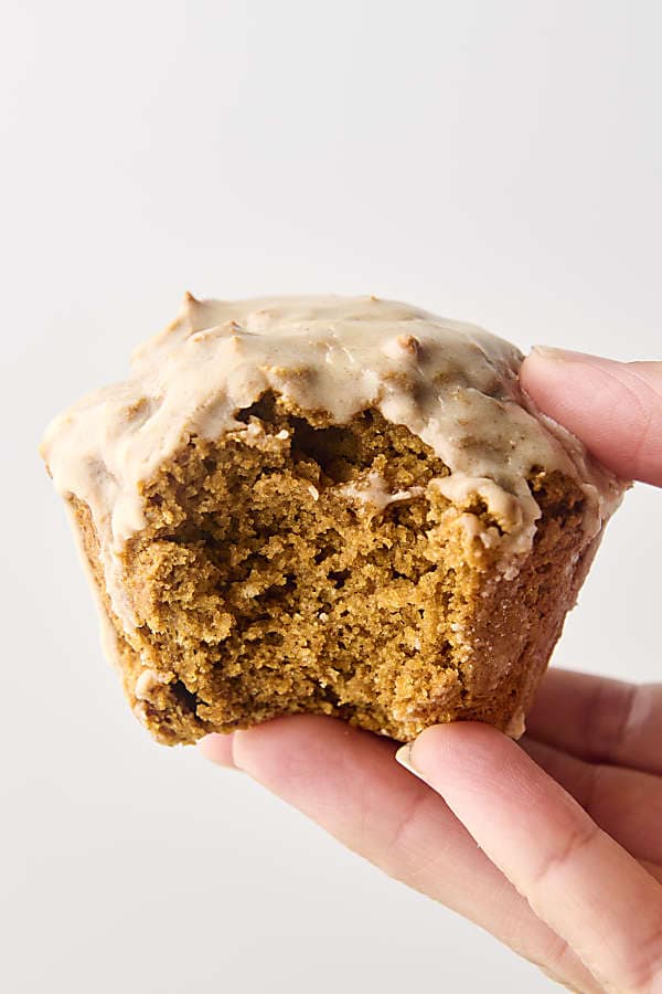 glazed cake mix pumpkin muffin