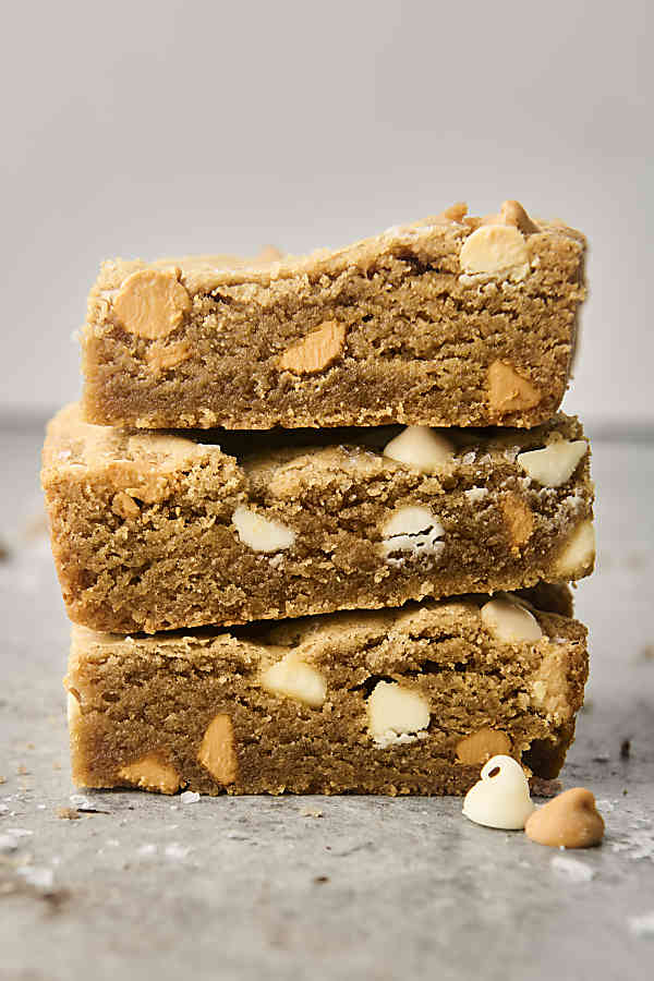 stack of brown butter blondies