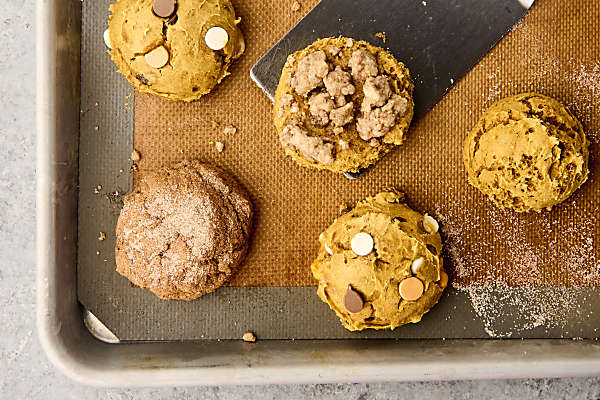 baked cookies on a cookie sheet