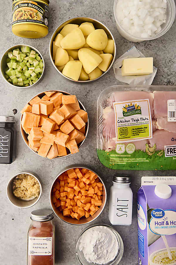 ingredients to make chicken stew