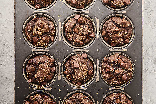 baked muffins in pan